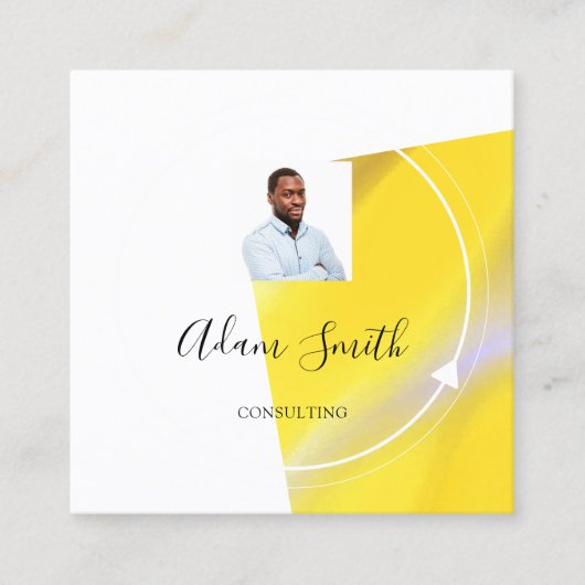 QRCode Logo Custom Photo Consulting Studio Vierkante Visitekaartje (Voorkant)