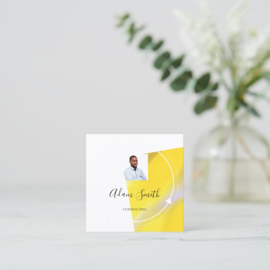 QRCode Logo Custom Photo Consulting Studio Vierkante Visitekaartje (Staand voorkant)