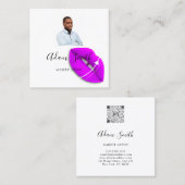 QRCode Logo Custom Photo Makeup Artist Vierkante Visitekaartje (Voorkant / Achterkant)