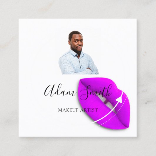 QRCode Logo Custom Photo Makeup Artist Vierkante Visitekaartje (Voorkant)
