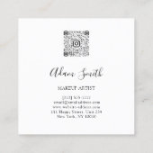 QRCode Logo Custom Photo Makeup Artist Vierkante Visitekaartje (Achterkant)