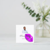 QRCode Logo Custom Photo Makeup Artist Vierkante Visitekaartje (Staand voorkant)
