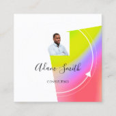 QRCode Logo de Aangepaste Aangepaste Foto Consulti Vierkante Visitekaartje (Voorkant)