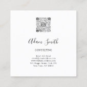 QRCode Logo de Aangepaste Aangepaste Foto Consulti Vierkante Visitekaartje (Achterkant)