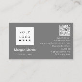QRCode Logo Foto Professional Company Grey Visitekaartje (Achterkant)