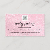 QRCode Logo Online Winkel Professionele Roze Glitt Visitekaartje (Achterkant)