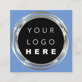 QRCode Logo Online Winkelen Lijst Gold Blauwe Wink Vierkante Visitekaartje