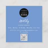 QRCode Logo Online Winkelen Lijst Gold Blauwe Wink Vierkante Visitekaartje (Achterkant)