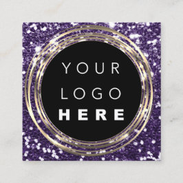QRCode Logo Online Winkelen Lijst Gold Glitter Paa Vierkante Visitekaartje