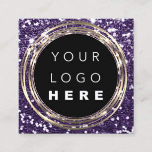 QRCode Logo Online Winkelen Lijst Gold Glitter Paa Vierkante Visitekaartje