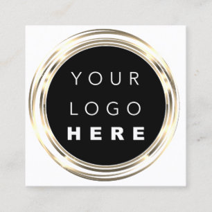 QRCode Logo Online Winkelen Lijst Gold White Shop Vierkante Visitekaartje