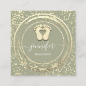 QRCode Logo Reflexology Foot Massage Feet Confetti Vierkante Visitekaartje (Voorkant)