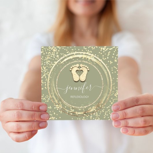 QRCode Logo Reflexology Foot Massage Feet Confetti Vierkante Visitekaartje