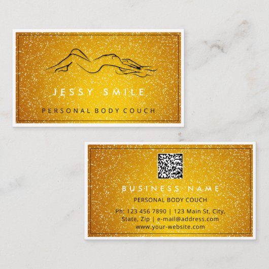 QRCode Logo Sculpting Massage Care Sinaasappel Visitekaartje (Voorkant / Achterkant)