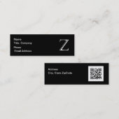 QRCode Monogram Skinny Biz Card Mini Visitekaartje (Voorkant / Achterkant)