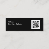 QRCode Monogram Skinny Biz Card Mini Visitekaartje (Achterkant)