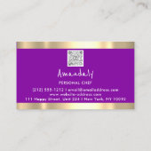 QRCode Personal Chef Cooking Restaurant FoodPurple Visitekaartje (Achterkant)