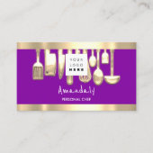 QRCode Personal Chef Cooking Restaurant FoodPurple Visitekaartje (Voorkant)