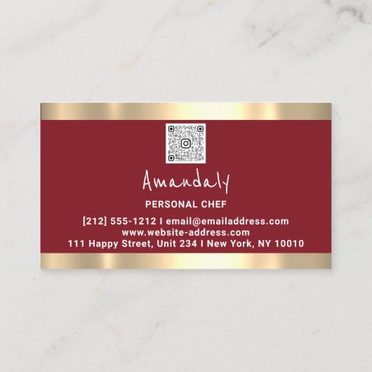 QRCode Personal Chef CookingRestaurant StreetFood Visitekaartje (Achterkant)