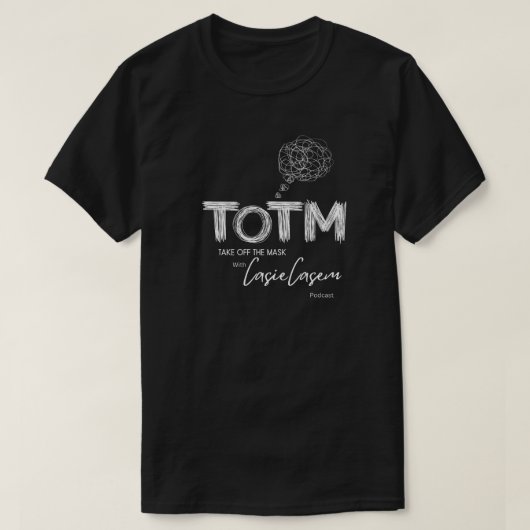 QRCODE_TOTM_TakeoffThemask-podcast T-shirt (Design voorkant)