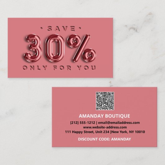 QRCODE VAN HET TUSSENVOEGSEL 30%OFF de Code van de Visitekaartje (Voorkant / Achterkant)