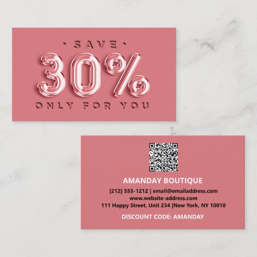 QRCODE VAN HET TUSSENVOEGSEL 30%OFF de Code van de Visitekaartje (Voorkant / Achterkant)