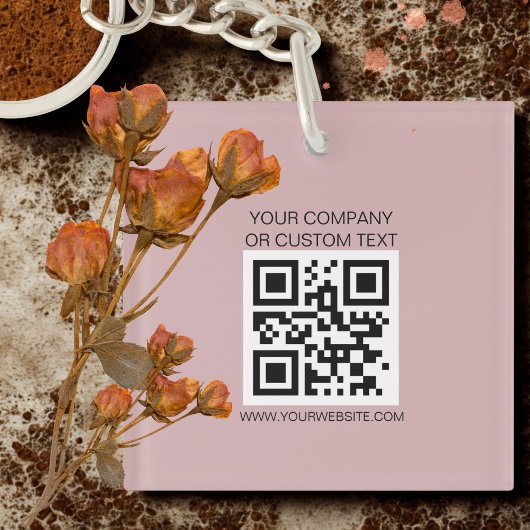 QRcode zwarte bedrijfsnaam, aangepaste tekst, webs Sleutelhanger