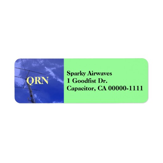 QRN-adreslabel voor amateurradio Etiket (Voorkant)