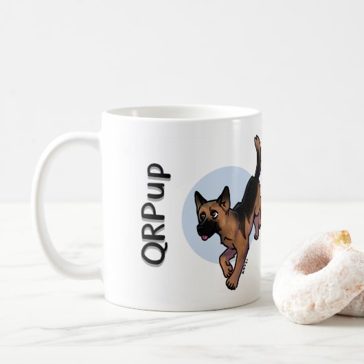 QRPup Cup - Duitse Herder Koffiemok (Met donut)
