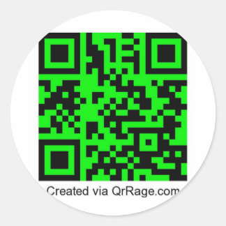 QrRage.com - Uw aangepaste QR-code Ronde Sticker