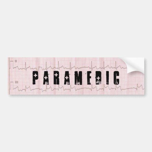 QRS EKG EMS PARAMEDIC BUMPERSTICKER (Voorkant)