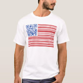 QSA- USA FLAG-QR CODE by QRAZY Q T-shirt (Voorkant)