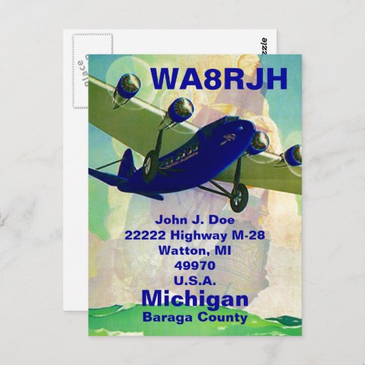 QSL Briefkaarten HAM Radio op Bermuda Triangle Gho (Voorkant / Achterkant)