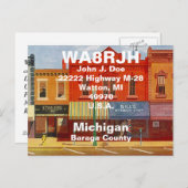 QSL Briefkaarten HAM Radio Ops Quaint Small Town S (Voorkant / Achterkant)