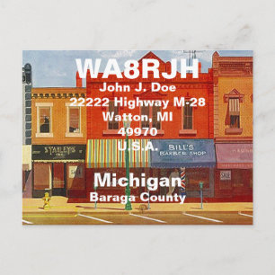 QSL Briefkaarten HAM Radio Ops Quaint Small Town S