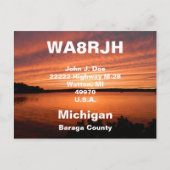 QSL Briefkaarten HAM Radio Ops Sunset Cloud rows Z (Voorkant)