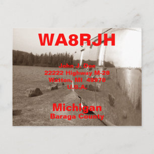 QSL-Briefkaarten HAM-radio Ops-tinten kunnen campe Briefkaart