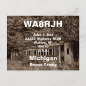 QSL-Briefkaarten HAM-radio Ops Verlaten treinwagen Briefkaart (Voorkant)