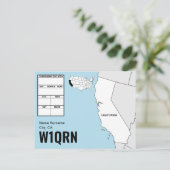 QSL-kaart Californië kaart (Staand voorkant)