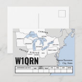 QSL-kaart Grote Meren Kaart (Voorkant / Achterkant)