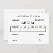 QSL Kaart Ham Radio Amateur Operators Contacten (Voorkant / Achterkant)