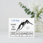 QSL-kaart met hogedrukhoogte-ham-radiooperator Briefkaart (Staand voorkant)