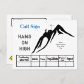 QSL-kaart met hogedrukhoogte-ham-radiooperator Briefkaart (Voorkant / Achterkant)