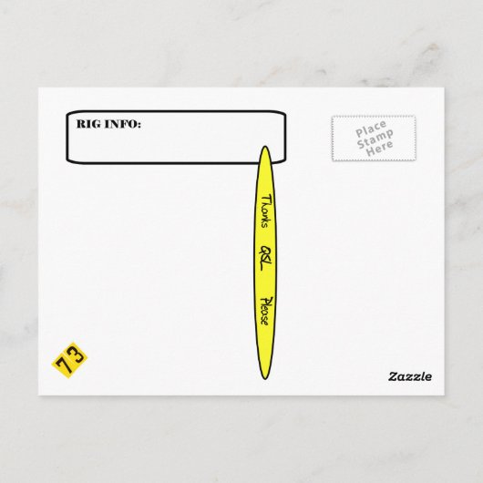 QSL-kaart met hogedrukhoogte-ham-radiooperator Briefkaart (Achterkant)