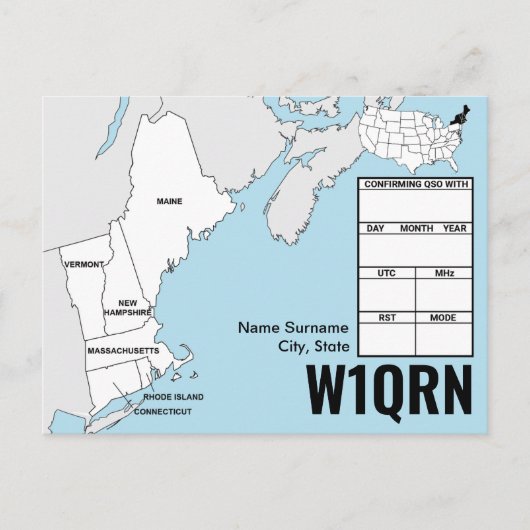 QSL-kaart New England-kaart Briefkaart (Voorkant)