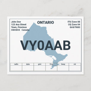QSL Kaart Ontario Map