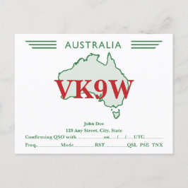 QSL-kaart Retro Australië kaart groen