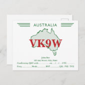 QSL-kaart Retro Australië kaart groen (Voorkant / Achterkant)