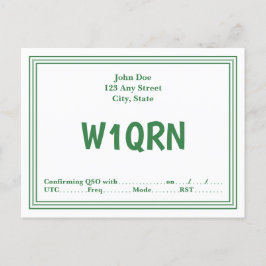 QSL-kaart Retro Groene lijn Grens Briefkaart