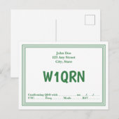 QSL-kaart Retro Groene lijn Grens Briefkaart (Voorkant / Achterkant)